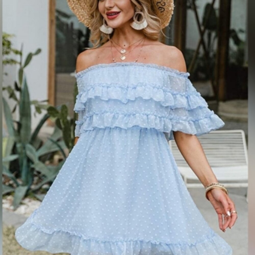 Simplee Apparel light blue dress